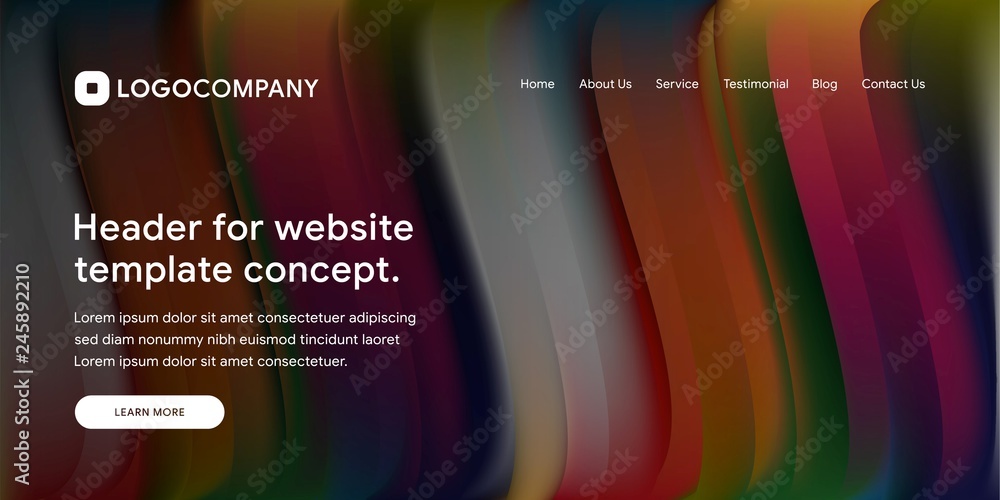 Aufkleber wavy and minimal geometric of website or landing page background template. dynamic and trendy gradie