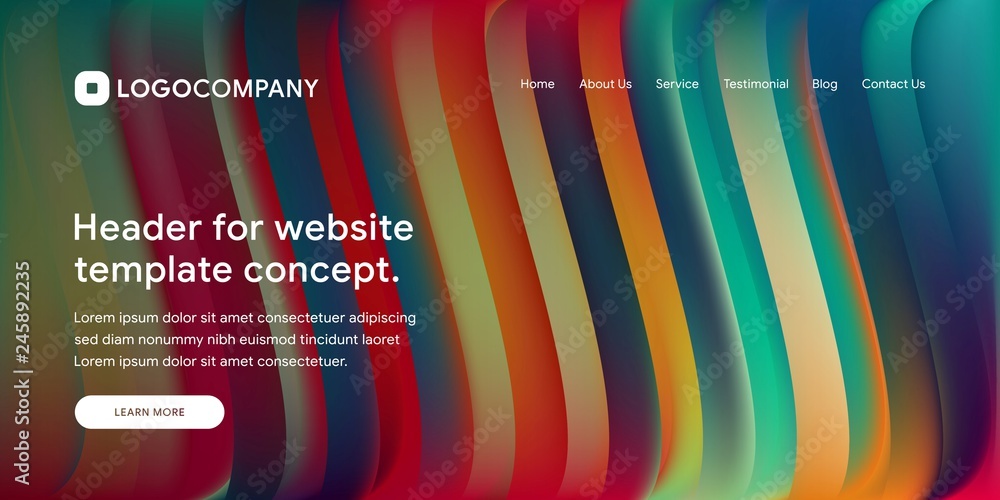 Aufkleber wavy and minimal geometric of website or landing page background template. dynamic and trendy gradie