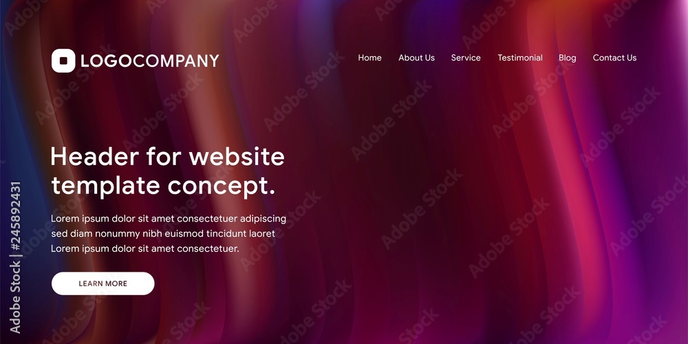 Aufkleber wavy and minimal geometric of website or landing page background template. dynamic and trendy gradie