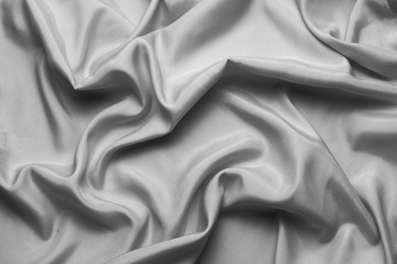 Obraz premium Smooth Silk Fabric or Statin Gray with Waves, Can be used as background or wallpaper