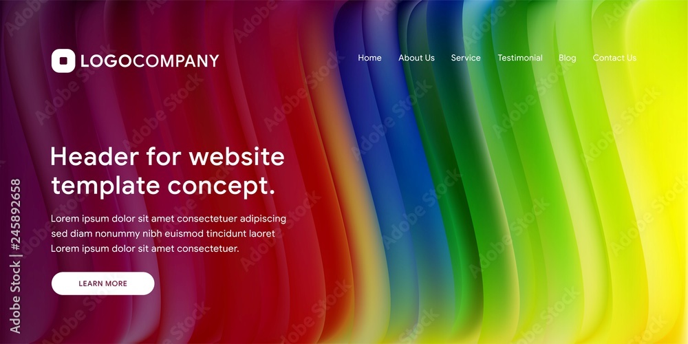 Aufkleber wavy and minimal geometric of website or landing page background template. dynamic and trendy gradie