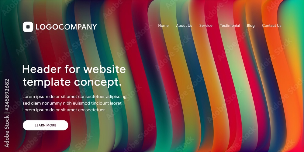Aufkleber wavy and minimal geometric of website or landing page background template. dynamic and trendy gradie