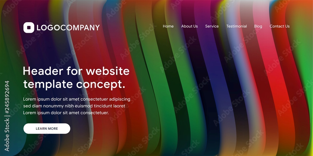 Aufkleber wavy and minimal geometric of website or landing page background template. dynamic and trendy gradie