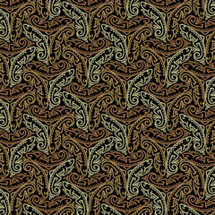 Lizard pattern, reptile ornament, chameleon black background, illustration, vector