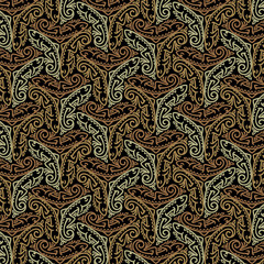 Lizard pattern, reptile ornament, chameleon black background, illustration, vector