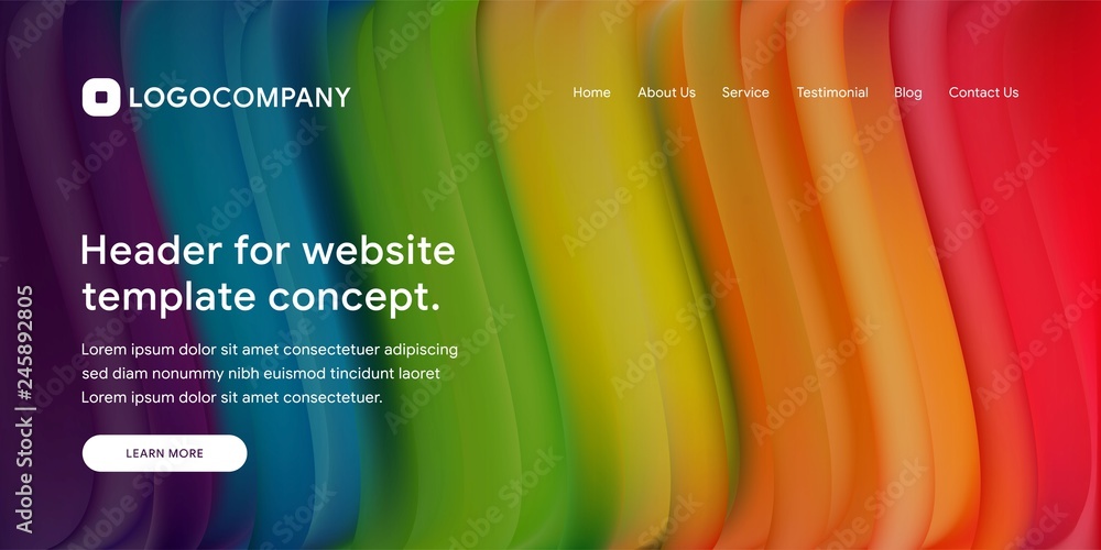 Aufkleber wavy and minimal geometric of website or landing page background template. dynamic and trendy gradie