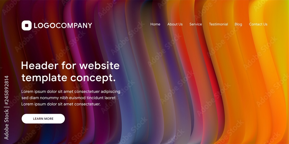 Aufkleber wavy and minimal geometric of website or landing page background template. dynamic and trendy gradie