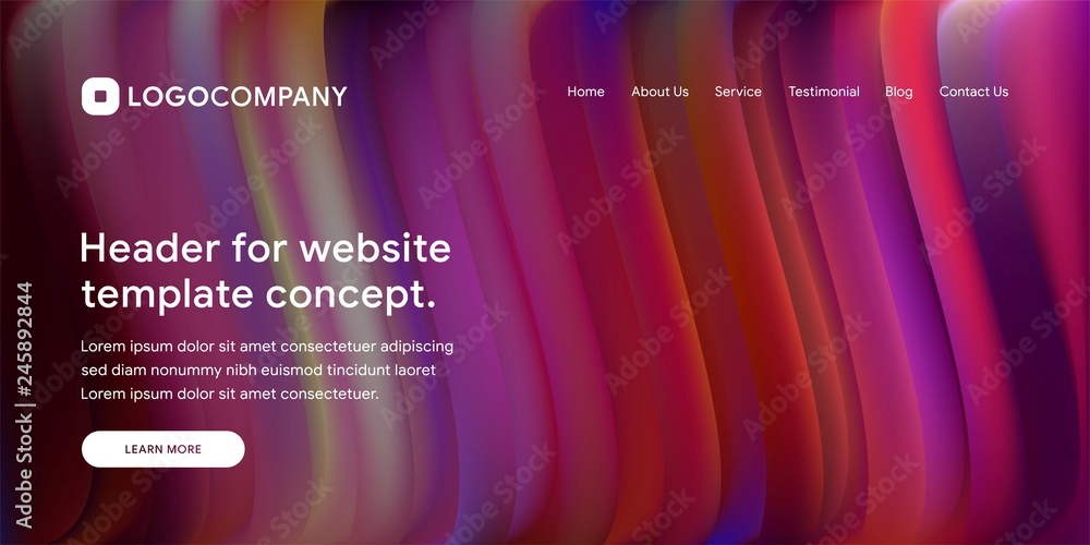 Aufkleber wavy and minimal geometric of website or landing page background template. dynamic and trendy gradie