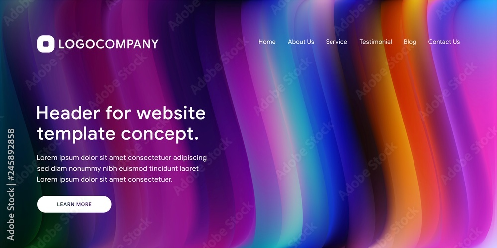 Aufkleber wavy and minimal geometric of website or landing page background template. dynamic and trendy gradie