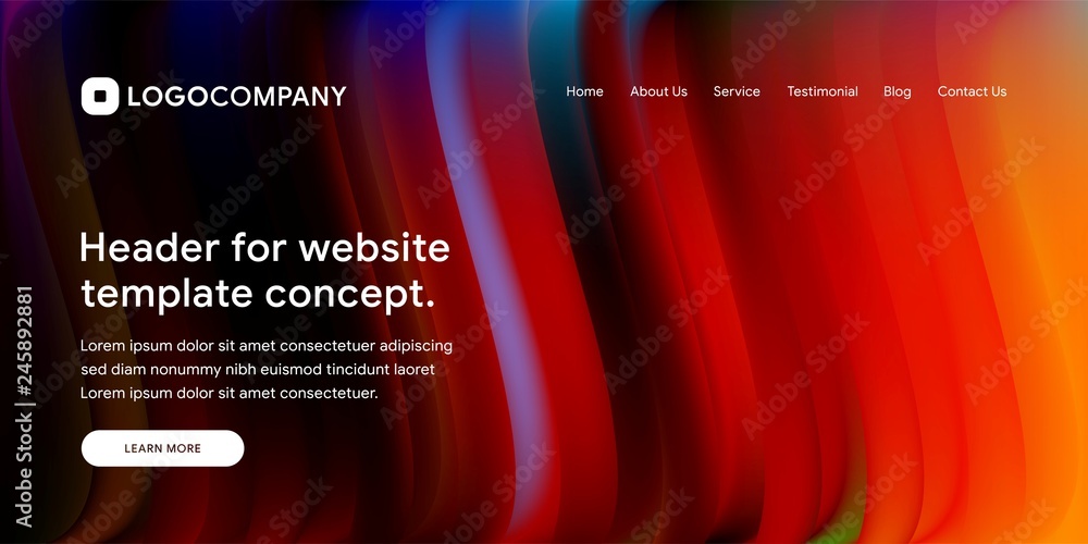 Aufkleber wavy and minimal geometric of website or landing page background template. dynamic and trendy gradie
