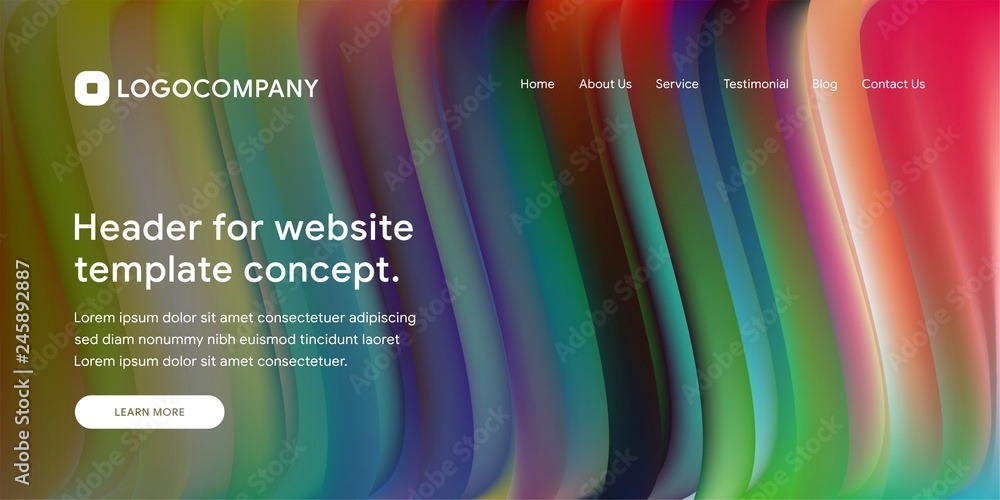 Aufkleber wavy and minimal geometric of website or landing page background template. dynamic and trendy gradie