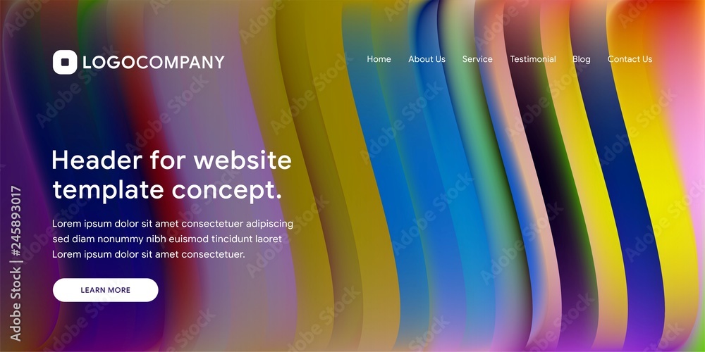 Aufkleber wavy and minimal geometric of website or landing page background template. dynamic and trendy gradie