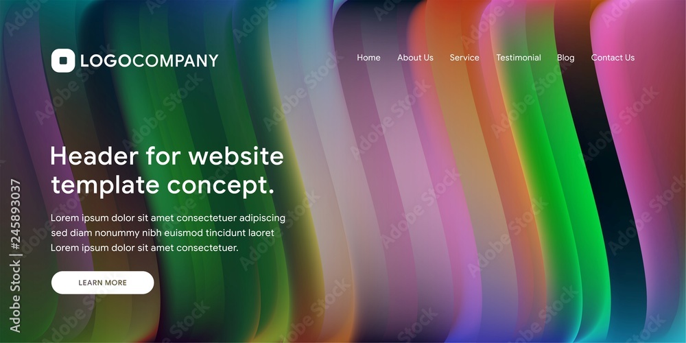 Aufkleber wavy and minimal geometric of website or landing page background template. dynamic and trendy gradie