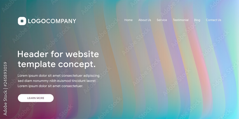 Aufkleber wavy and minimal geometric of website or landing page background template. dynamic and trendy gradie