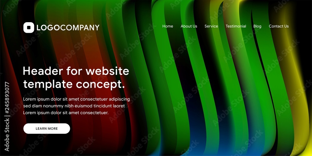 Aufkleber wavy and minimal geometric of website or landing page background template. dynamic and trendy gradie