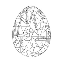 Easter egg coloring book vector illustration. Hand drawn abstract holidays object in modern style.