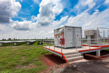 Container with Solar system control in solar farm