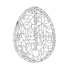 Easter egg coloring book vector illustration. Hand drawn abstract holidays object in modern style.