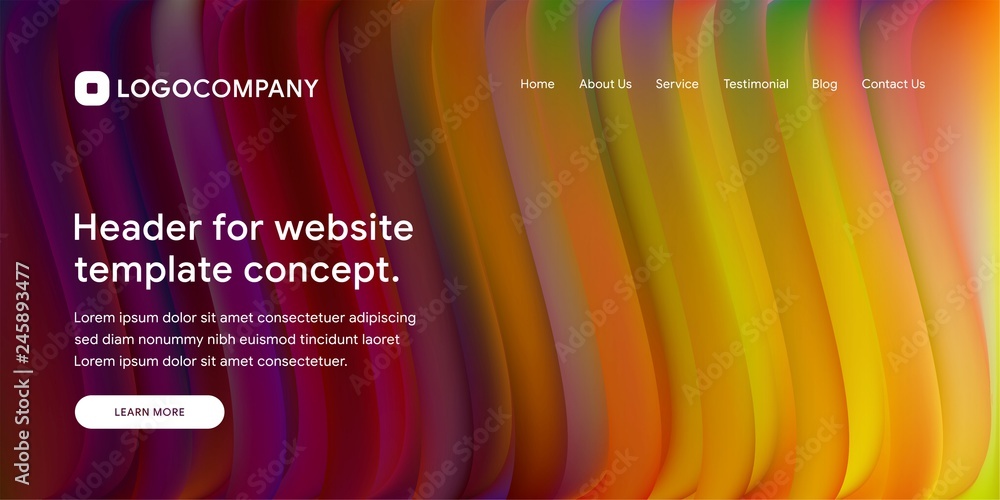 Aufkleber wavy and minimal geometric of website or landing page background template. dynamic and trendy gradie
