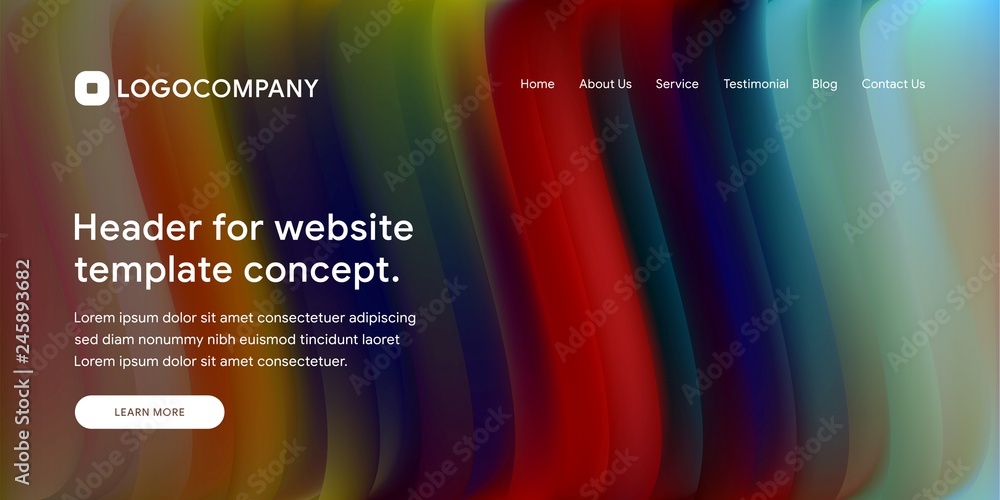 Aufkleber wavy and minimal geometric of website or landing page background template. dynamic and trendy gradie