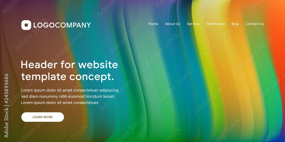 Aufkleber wavy and minimal geometric of website or landing page background template. dynamic and trendy gradie