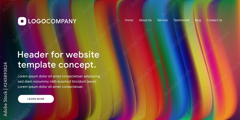 Aufkleber wavy and minimal geometric of website or landing page background template. dynamic and trendy gradie