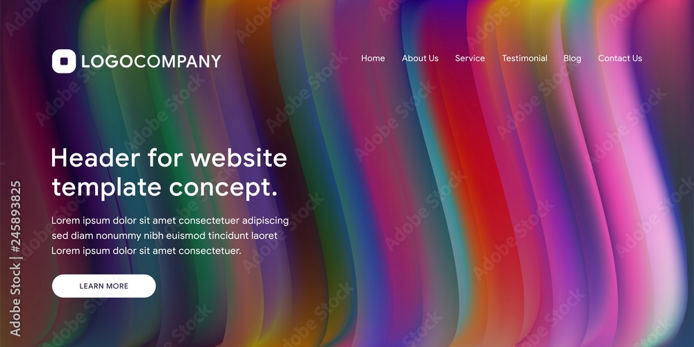 Aufkleber wavy and minimal geometric of website or landing page background template. dynamic and trendy gradie