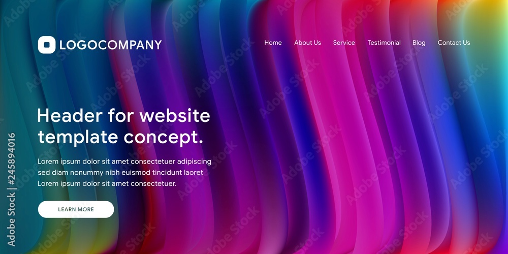 Aufkleber wavy and minimal geometric of website or landing page background template. dynamic and trendy gradie