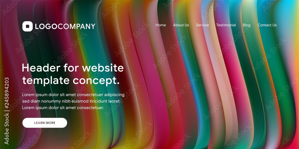 Aufkleber wavy and minimal geometric of website or landing page background template. dynamic and trendy gradie
