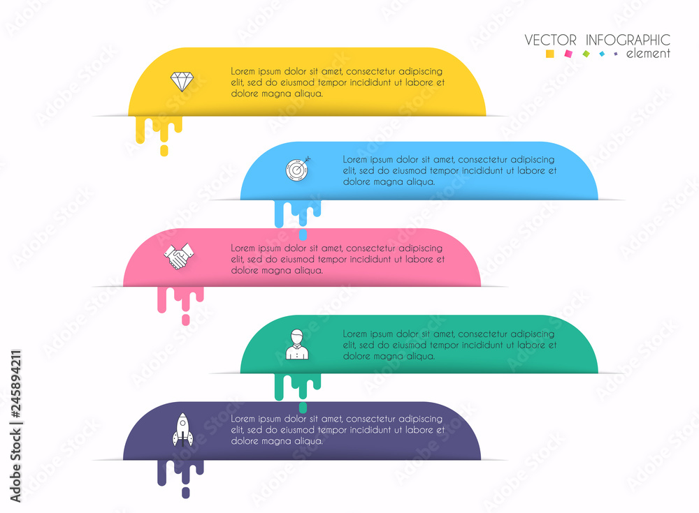 Wall mural vector info graphics for your business presentations. can be used for website layout, numbered banne