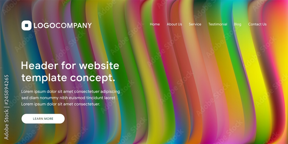 Aufkleber wavy and minimal geometric of website or landing page background template. dynamic and trendy gradie