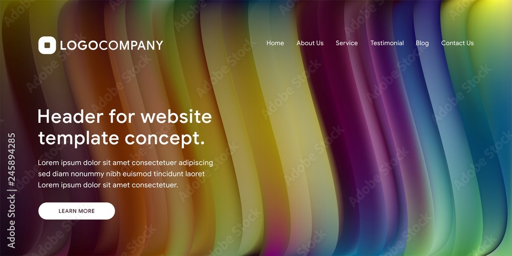 Aufkleber wavy and minimal geometric of website or landing page background template. dynamic and trendy gradie