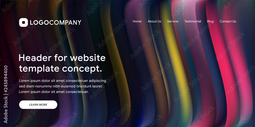 Aufkleber wavy and minimal geometric of website or landing page background template. dynamic and trendy gradie