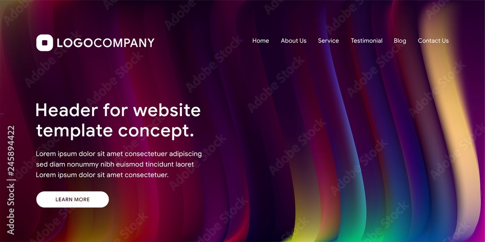 Aufkleber wavy and minimal geometric of website or landing page background template. dynamic and trendy gradie