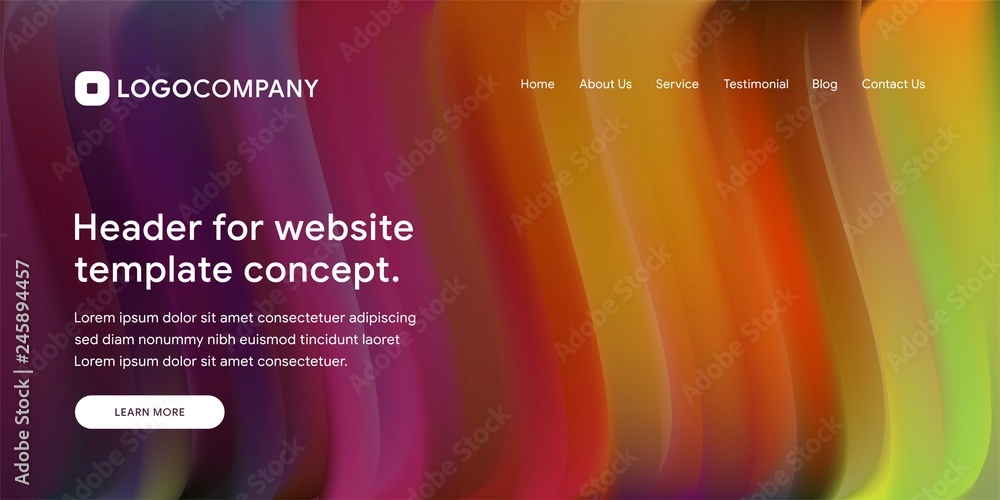 Aufkleber wavy and minimal geometric of website or landing page background template. dynamic and trendy gradie