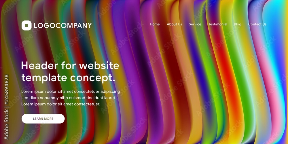 Aufkleber wavy and minimal geometric of website or landing page background template. dynamic and trendy gradie