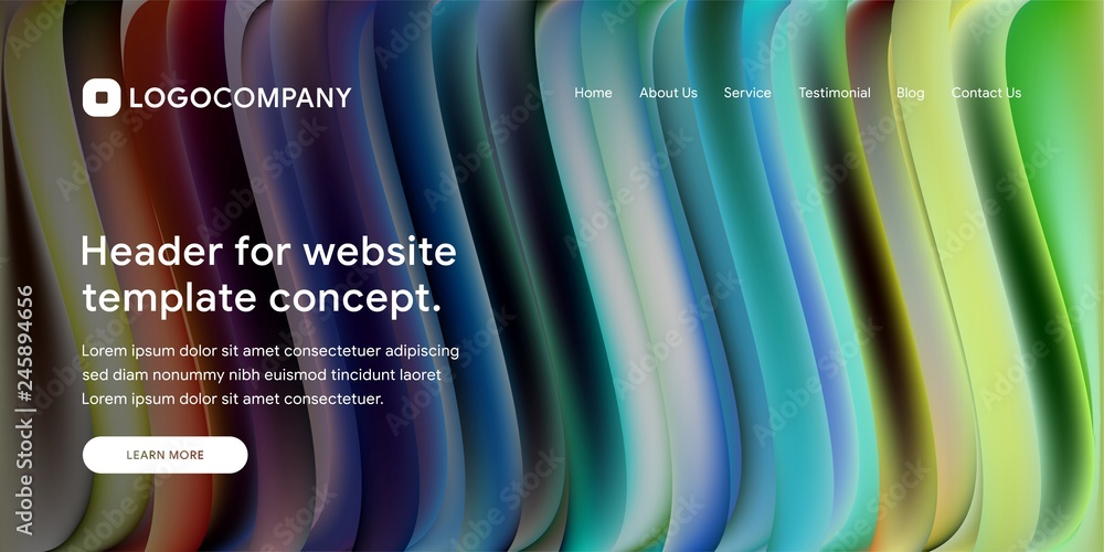 Aufkleber wavy and minimal geometric of website or landing page background template. dynamic and trendy gradie