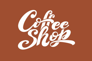 Coffee shop logo. Vector illustration of handwritten lettering. elements for coffee shop, market, cafe design, restaurant menu and shop.