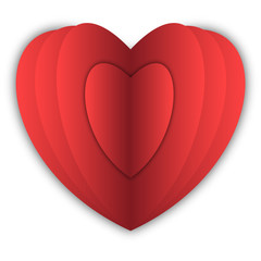 Heart, in Cut Paper Style, Symbol of Love and Valentine's Day. Vector illustration.