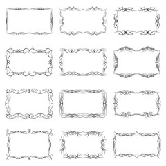 Set of twelve decorative vintage horizontal frames