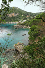 Liapades beach at paradise beach coast line on corfu (Greece)