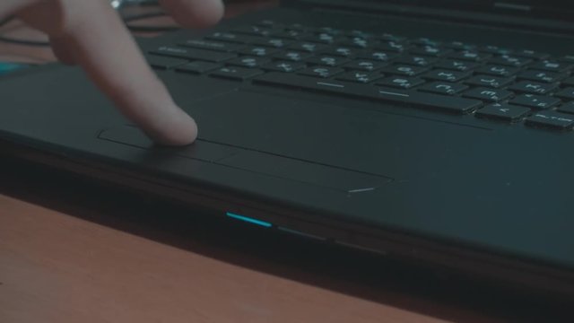 Using the laptop's touch surface