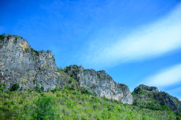 Fototapeta na wymiar Mountains, cliffs and sky.