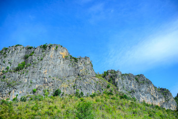 Fototapeta na wymiar Mountains, cliffs and sky.