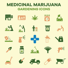 Medical marijuana gardening icon