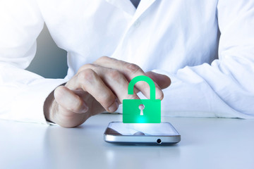 telefonino, accesso, sicurezza, protezione, 