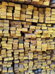 Wood stack Stacked together cross section Nature cut into pieces for decorating work or Structure