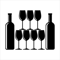 Bottle Of Wine And Glass Design