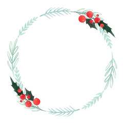 Naklejka premium Watercolor floral wreath