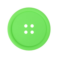 Clothes, shoes and accessories - Green button isolated